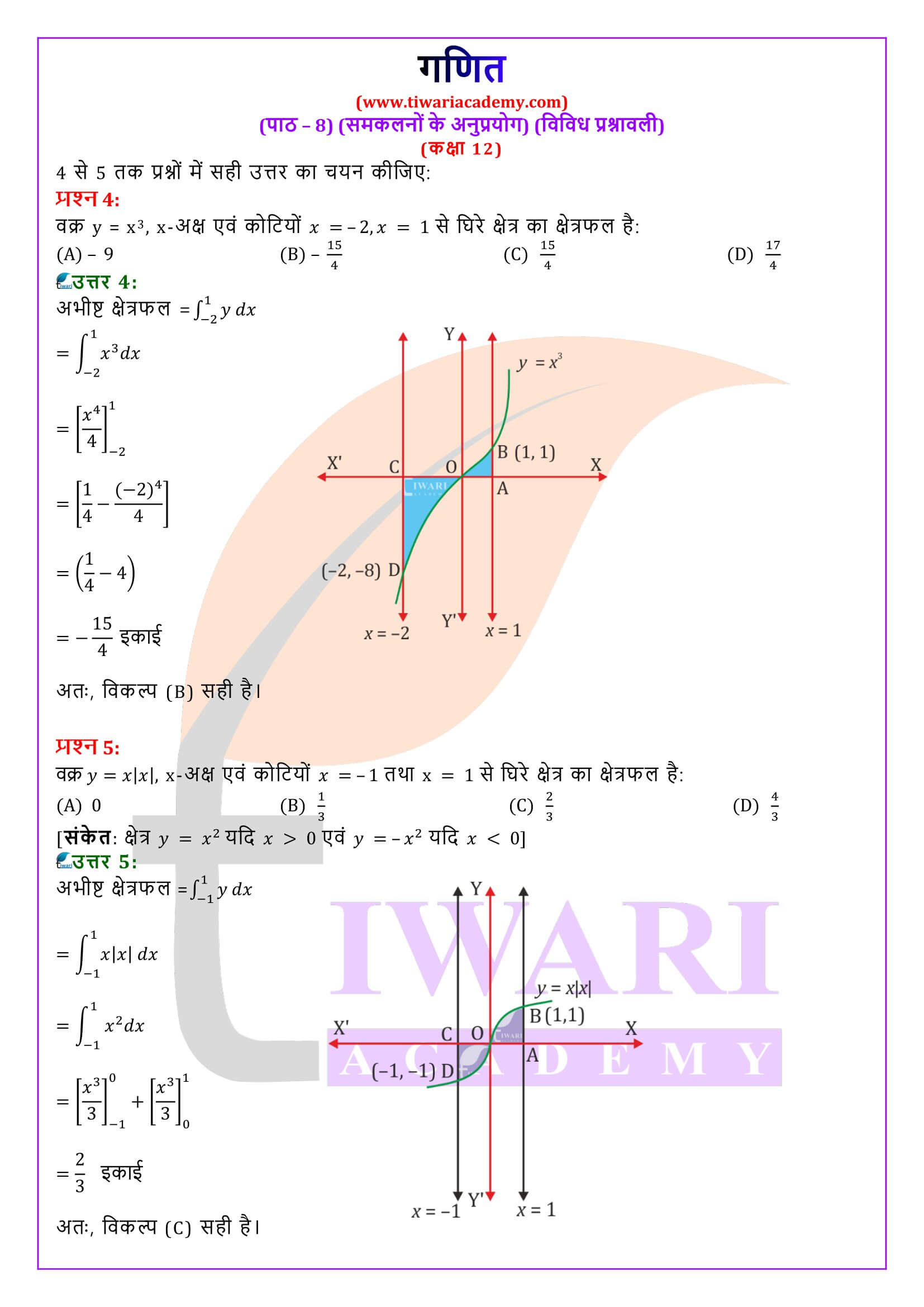 कक्षा 12 गणित अध्याय 8 विविध प्रश्नावली समाधान
