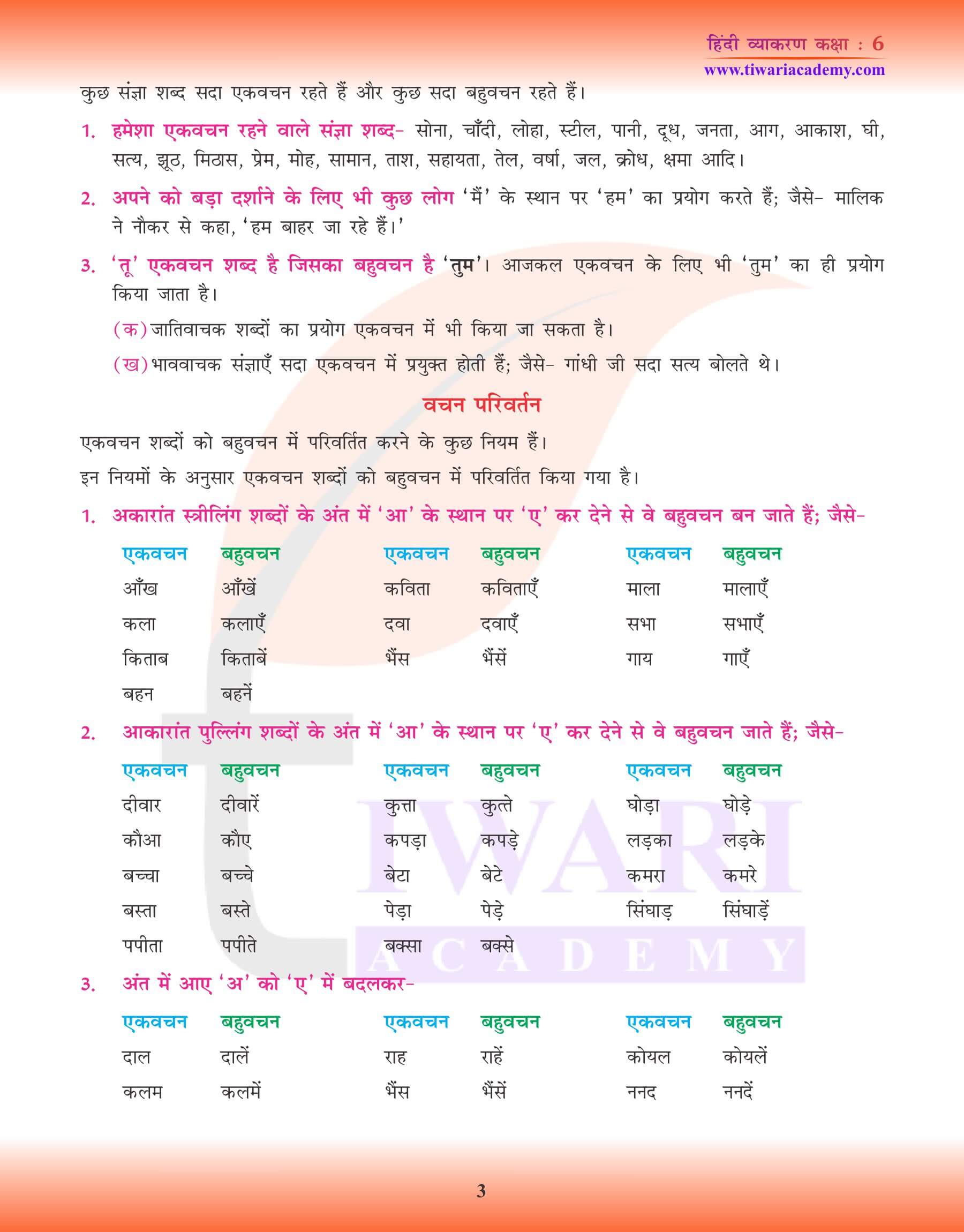 कक्षा 6 हिंदी व्याकरण अभ्यास पुस्तिका