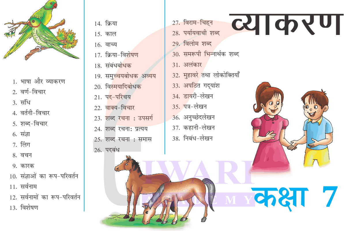 कक्षा 7 हिंदी व्याकरण के सभी अध्याय