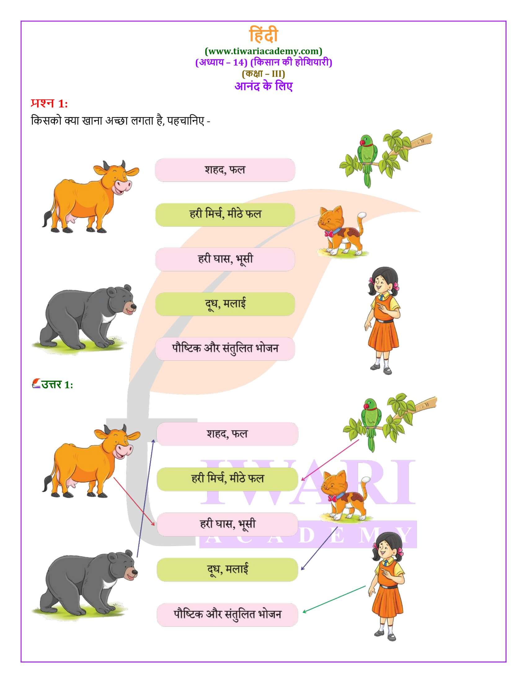 कक्षा 3 हिंदी वीणा अध्याय 14 के हल