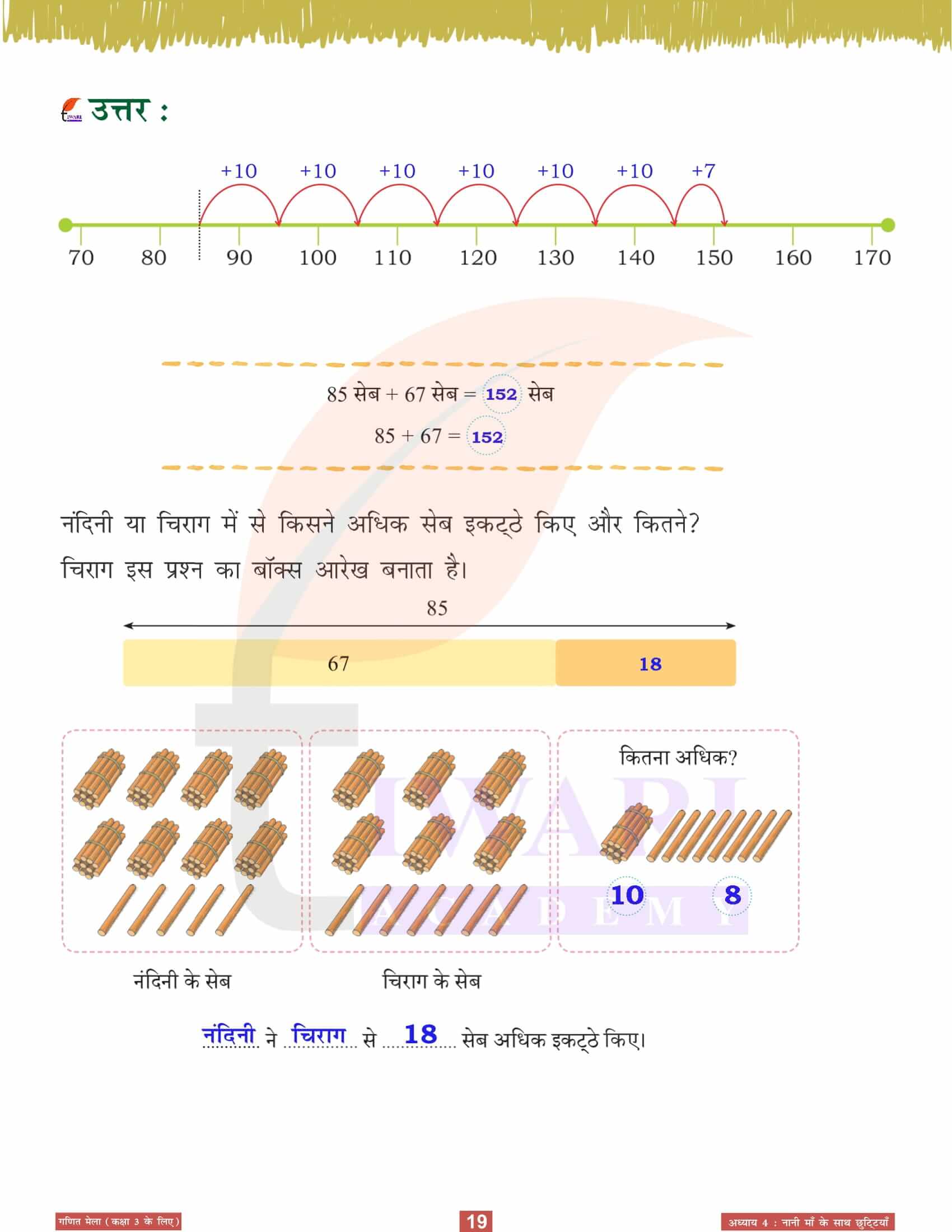 कक्षा 3 गणित मेला अध्‍याय 4 हिंदी में सवाल