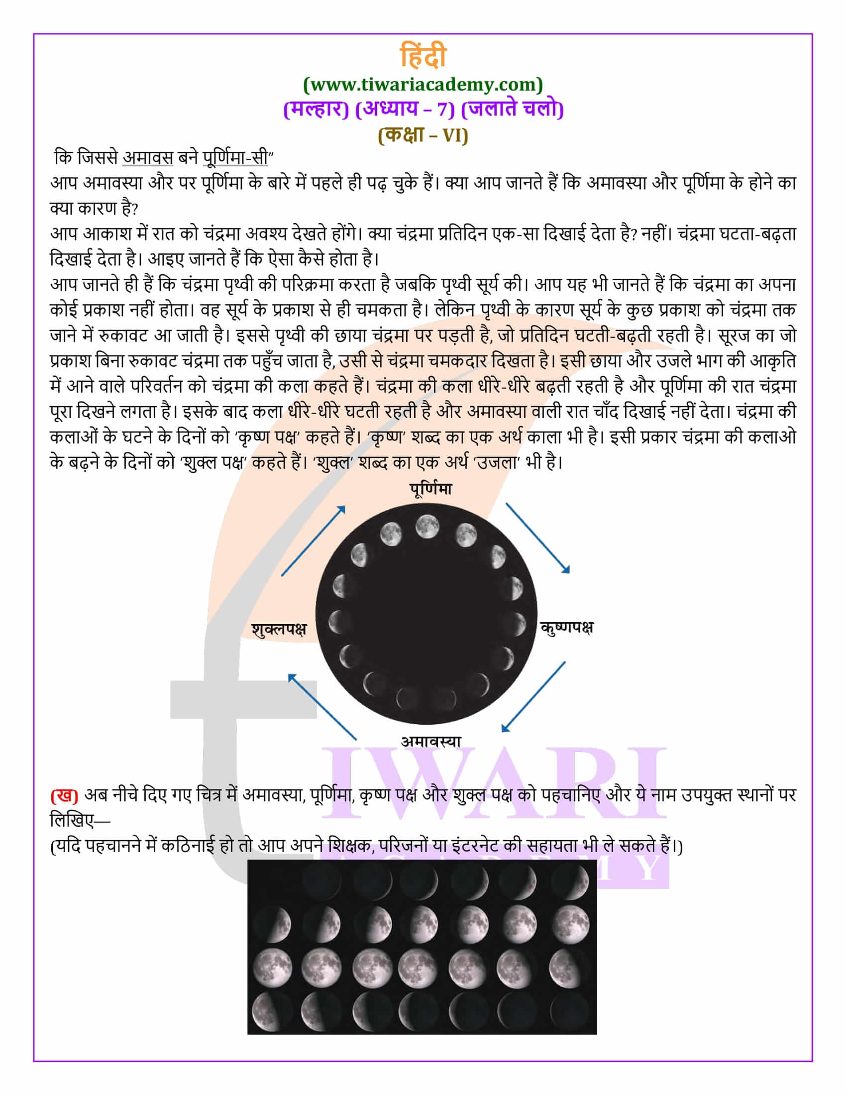 कक्षा 6 हिंदी मल्हार पाठ 7 के उत्तर