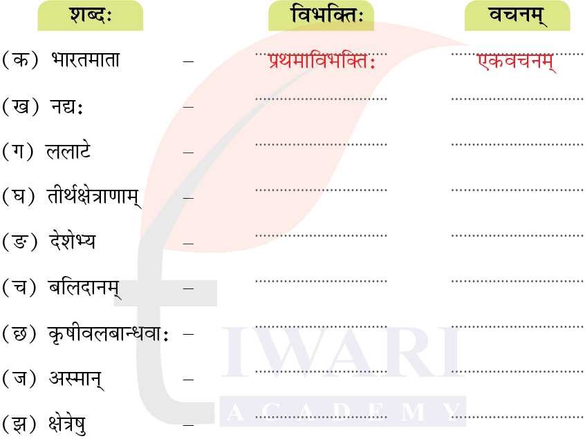 कक्षा 7 संस्कृत दीपकम् अध्याय 1 के प्रश्न 6 का चित्र का चित्र
