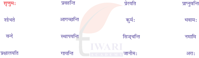 कक्षा 7 संस्कृत दीपकम् अध्याय 1 के प्रश्न 7 के उत्तर का चित्र