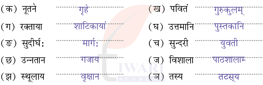 कक्षा 7 संस्कृत दीपकम् अध्याय 11 के प्रश्न 5 के उत्तर का चित्र
