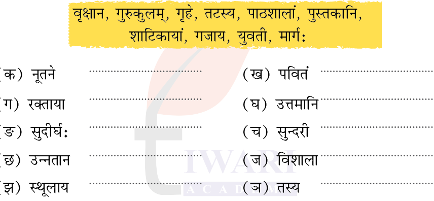 कक्षा 7 संस्कृत दीपकम् अध्याय 11 के प्रश्न 5 का चित्र