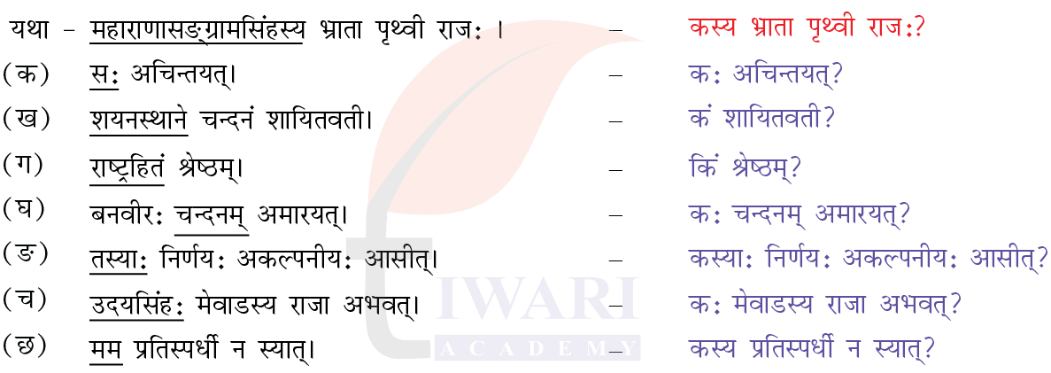 कक्षा 7 संस्कृत दीपकम् अध्याय 12 के प्रश्न 5 के उत्तर का चित्र