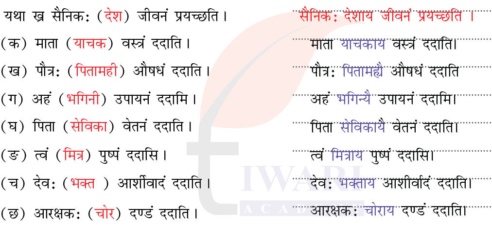 कक्षा 7 संस्कृत दीपकम् अध्याय 3 के प्रश्न 6 के उत्तर का चित्र