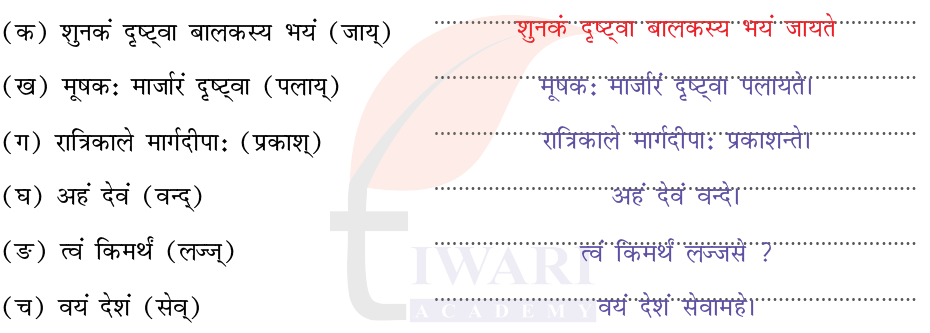 कक्षा 7 संस्कृत दीपकम् अध्याय 4 के प्रश्न 7 के उत्तर का चित्र