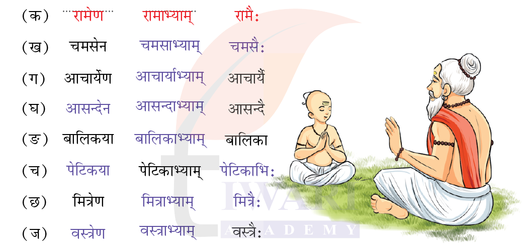 कक्षा 7 संस्कृत दीपकम् अध्याय 7 के प्रश्न 3 के उत्तर का चित्र