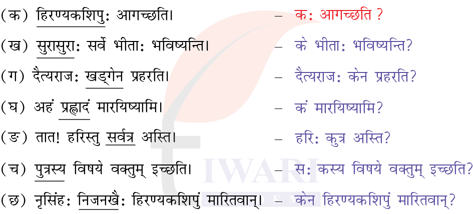कक्षा 7 संस्कृत दीपकम् अध्याय 7 के प्रश्न 4 के उत्तर का चित्र