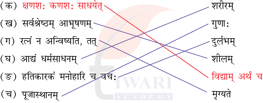 कक्षा 7 संस्कृत दीपकम् अध्याय 8 के प्रश्न 5 के उत्तर का चित्र