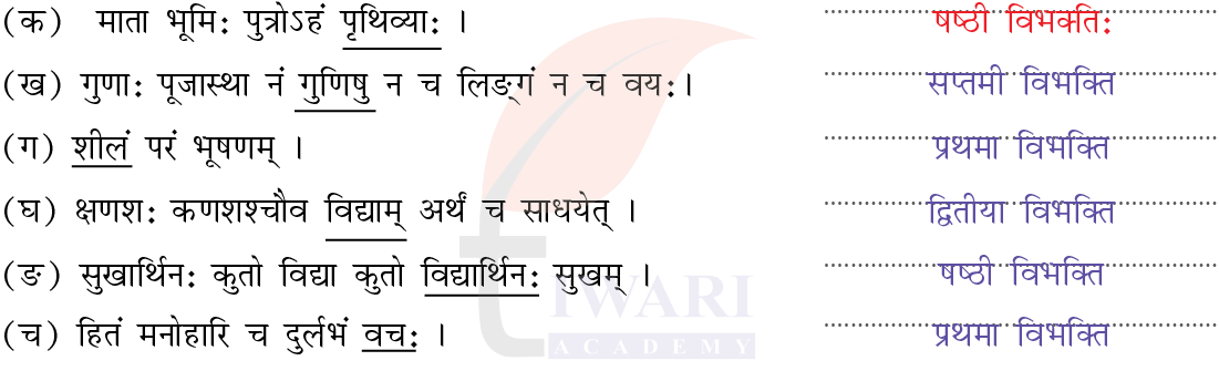 कक्षा 7 संस्कृत दीपकम् अध्याय 8 के प्रश्न 7 के उत्तर का चित्र