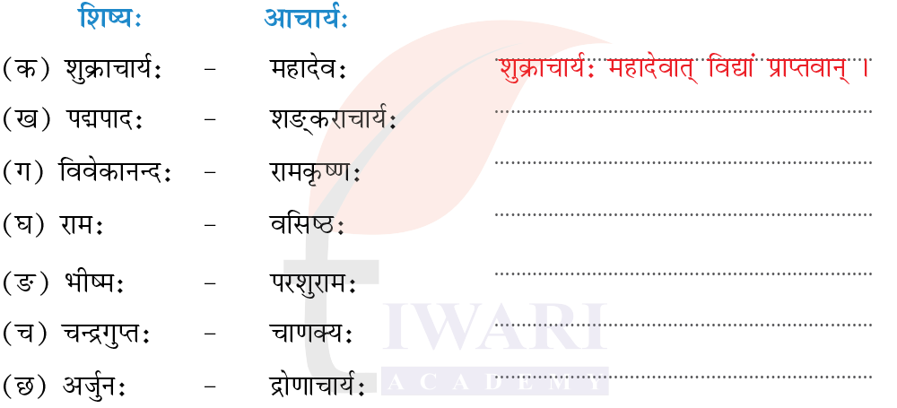 कक्षा 7 संस्कृत दीपकम् अध्याय 9 के प्रश्न 6 का चित्र