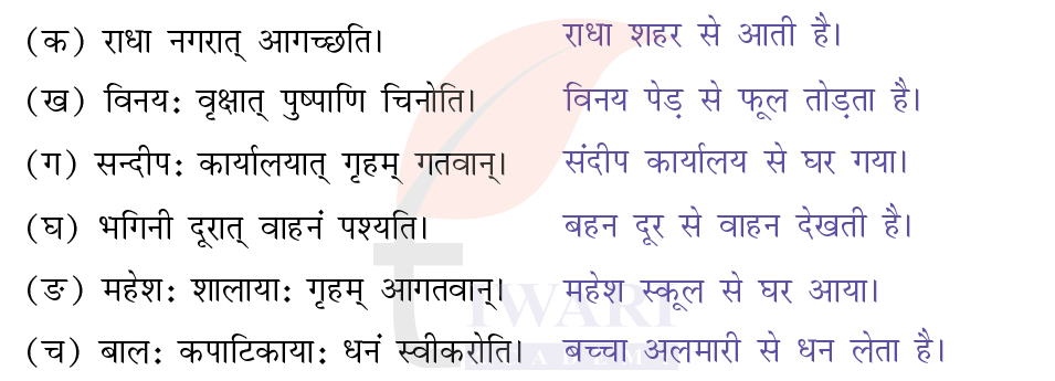 कक्षा 7 संस्कृत दीपकम् अध्याय 9 के प्रश्न 7 के उत्तर का चित्र