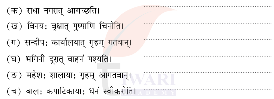 कक्षा 7 संस्कृत दीपकम् अध्याय 9 के प्रश्न 7 का चित्र