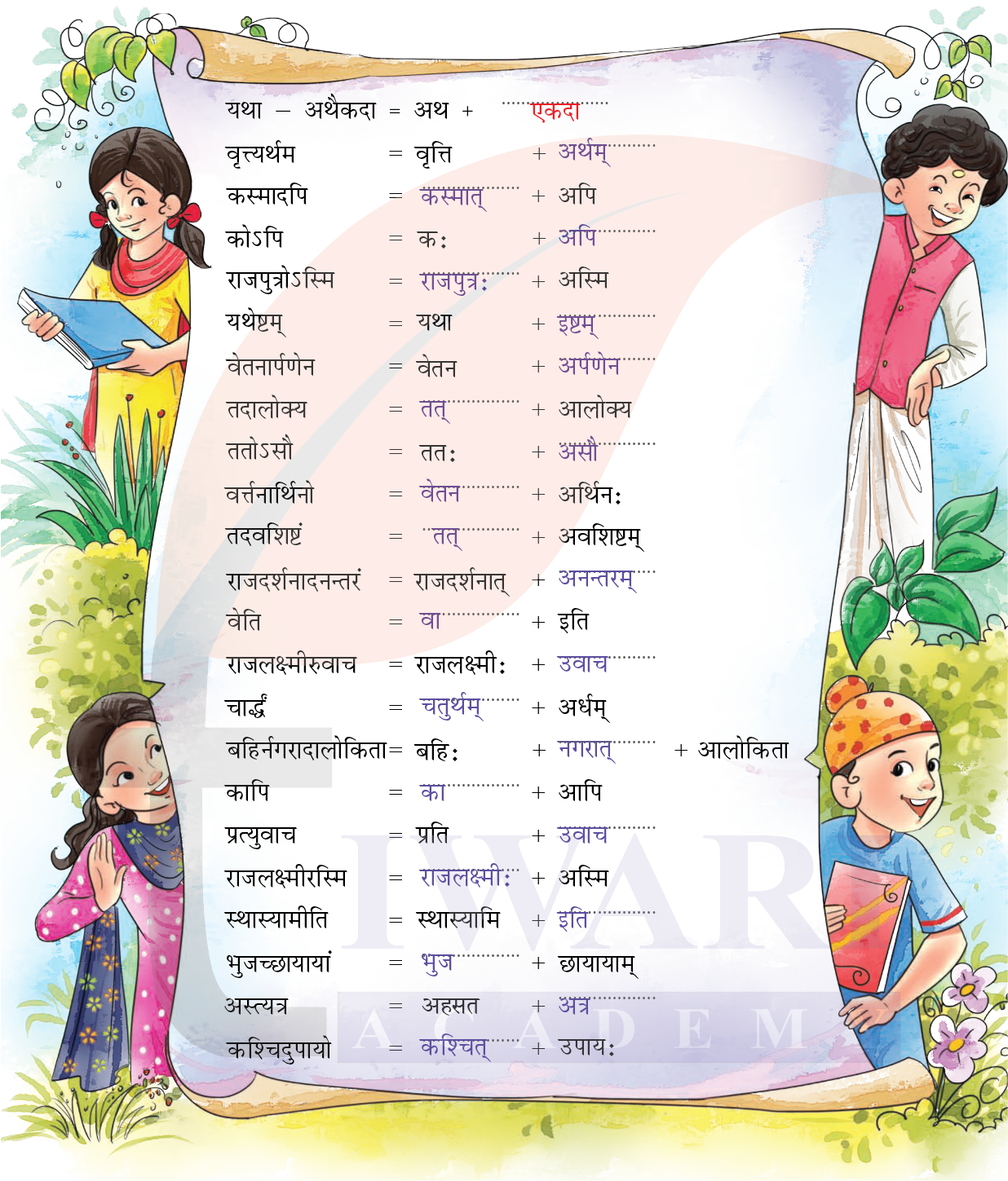 कक्षा 8 संस्कृत दीपकम् अध्याय 10 के प्रश्न 4 के उत्तर का चित्र