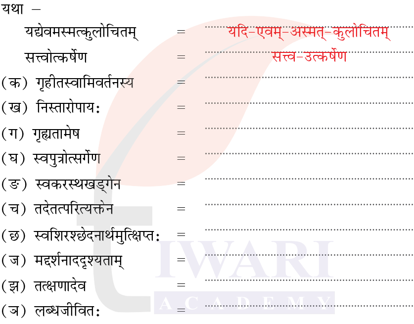 कक्षा 8 संस्कृत दीपकम् अध्याय 11 के प्रश्न 5 का चित्र