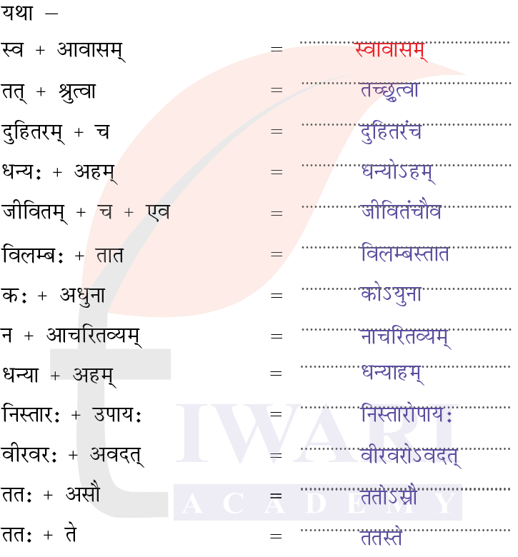 कक्षा 8 संस्कृत दीपकम् अध्याय 11 के प्रश्न 6 के उत्तर का चित्र