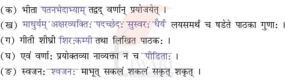 कक्षा 8 संस्कृत दीपकम् अध्याय 12 के प्रश्न 5 के उत्तर का चित्र