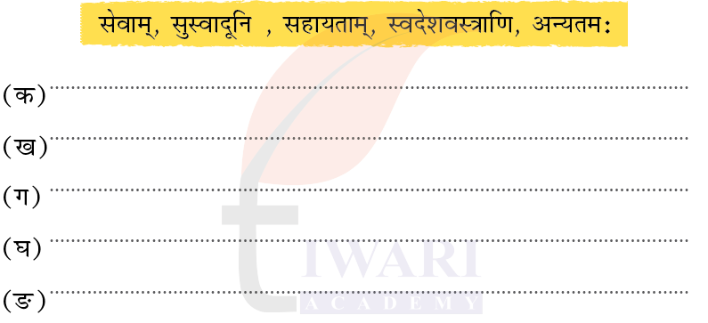 कक्षा 8 संस्कृत दीपकम् अध्याय 4 के प्रश्न 3 का चित्र