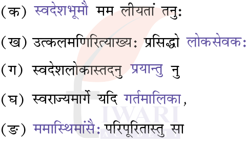 कक्षा 8 संस्कृत दीपकम् अध्याय 4 के प्रश्न 5 के उत्तर का चित्र