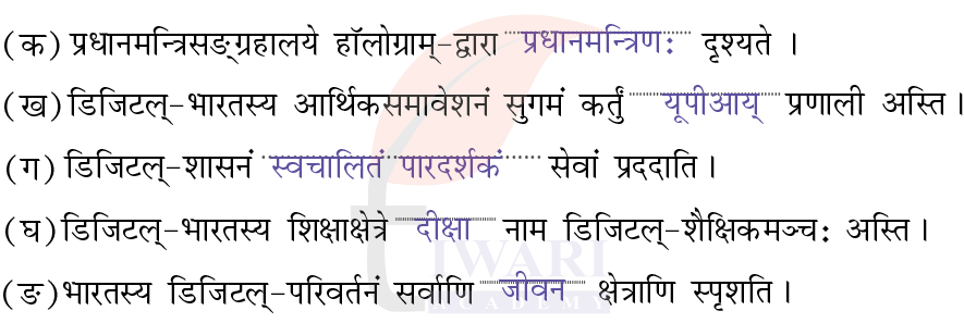 कक्षा 8 संस्कृत दीपकम् अध्याय 6 के प्रश्न 4 के उत्तर का चित्र