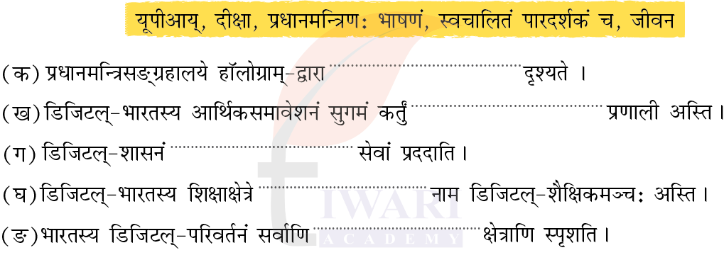कक्षा 8 संस्कृत दीपकम् अध्याय 6 के प्रश्न 4 का चित्र