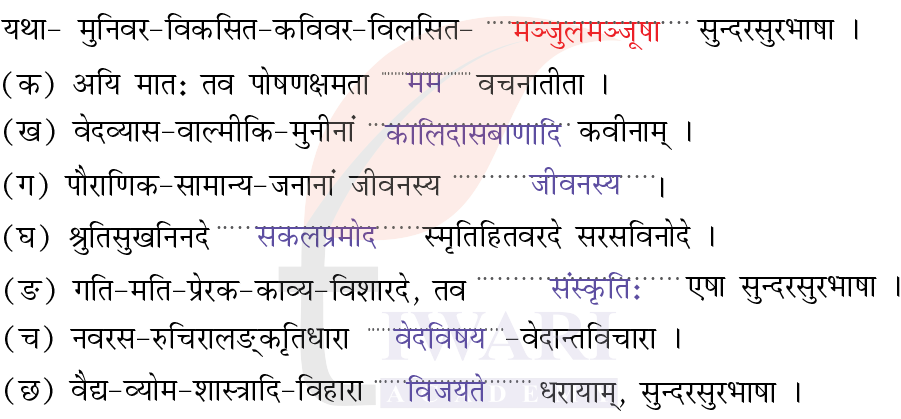 कक्षा 8 संस्कृत दीपकम् अध्याय 7 के प्रश्न 7 के उत्तर का चित्र