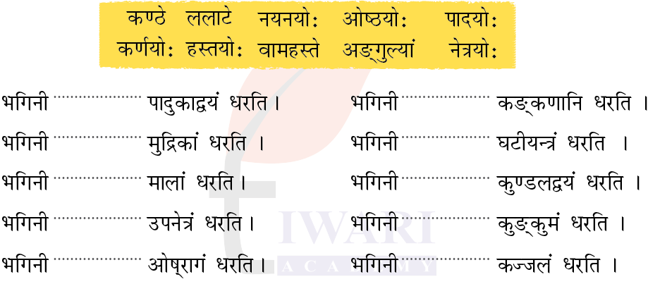 कक्षा 6 संस्कृत दीपकम् अध्याय 15 के प्रश्न 7 का चित्र