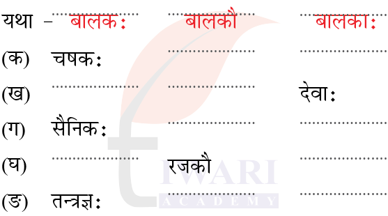 कक्षा 6 संस्कृत दीपकम् अध्याय 3 के प्रश्न 1 का चित्र