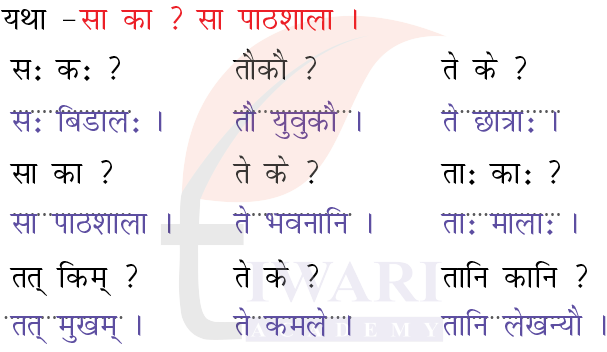 कक्षा 6 संस्कृत दीपकम् अध्याय 3 के प्रश्न 6 के उत्तर का चित्र