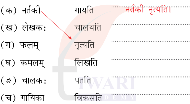कक्षा 6 संस्कृत दीपकम् अध्याय 3 के प्रश्न 8 का चित्र
