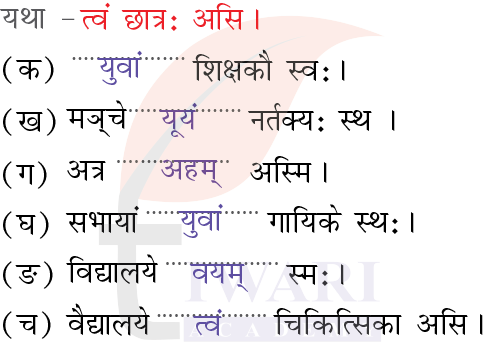 कक्षा 6 संस्कृत दीपकम् अध्याय 4 के प्रश्न 2 के उत्तर का चित्र