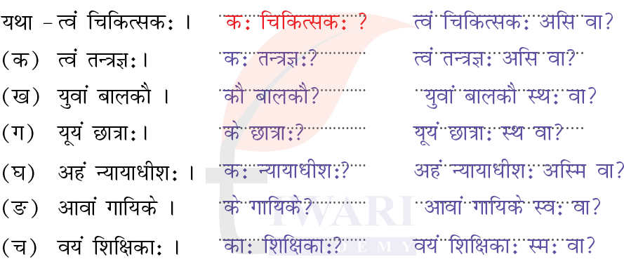 कक्षा 6 संस्कृत दीपकम् अध्याय 4 के प्रश्न 5 के उत्तर का चित्र