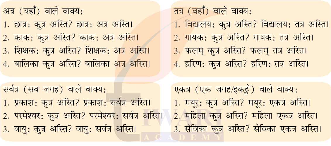 कक्षा 6 संस्कृत दीपकम् अध्याय 9 के प्रश्न 5 के उत्तर का चित्र