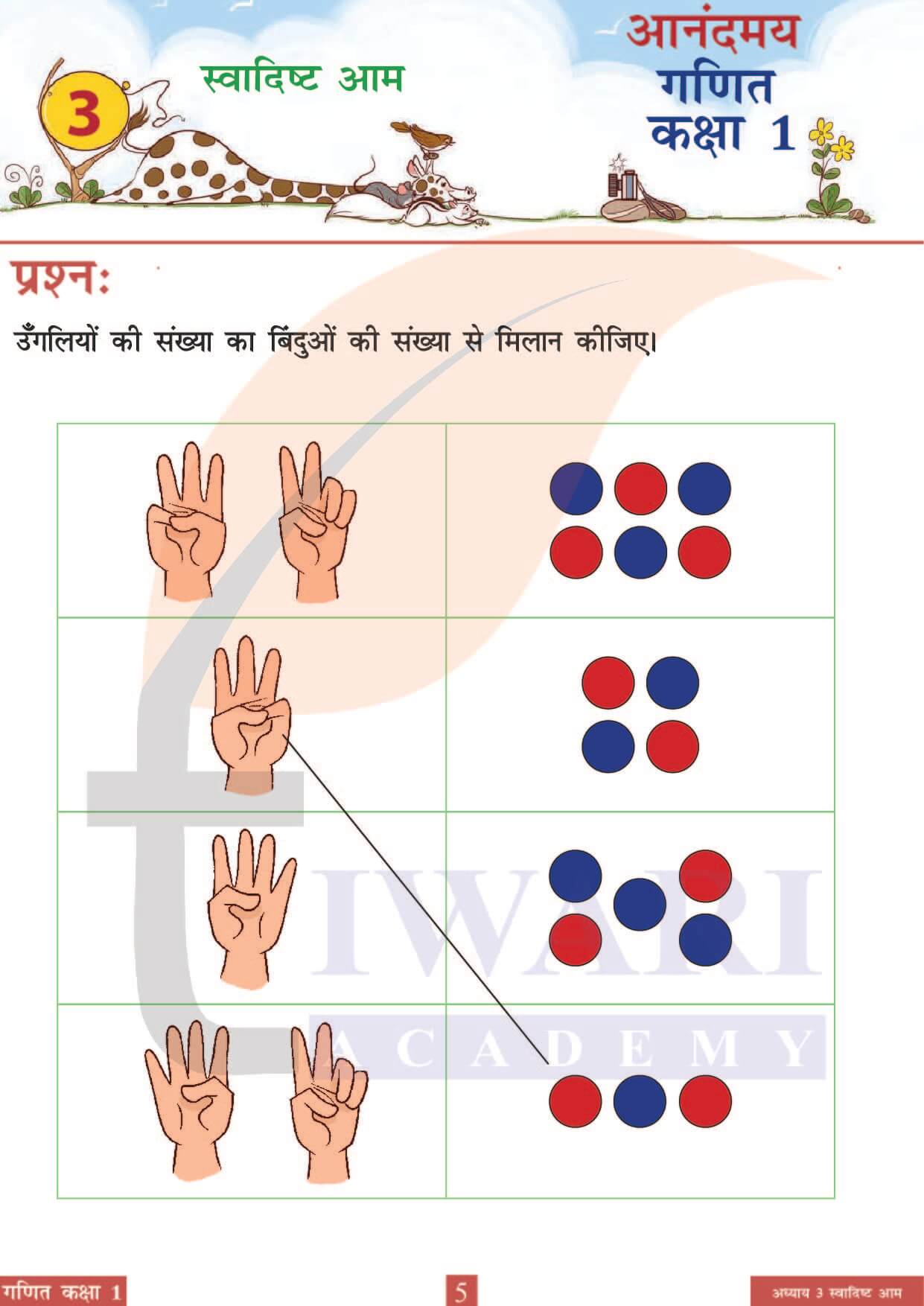 कक्षा 1 आनंदमय गणित पाठ 3 पेज 5