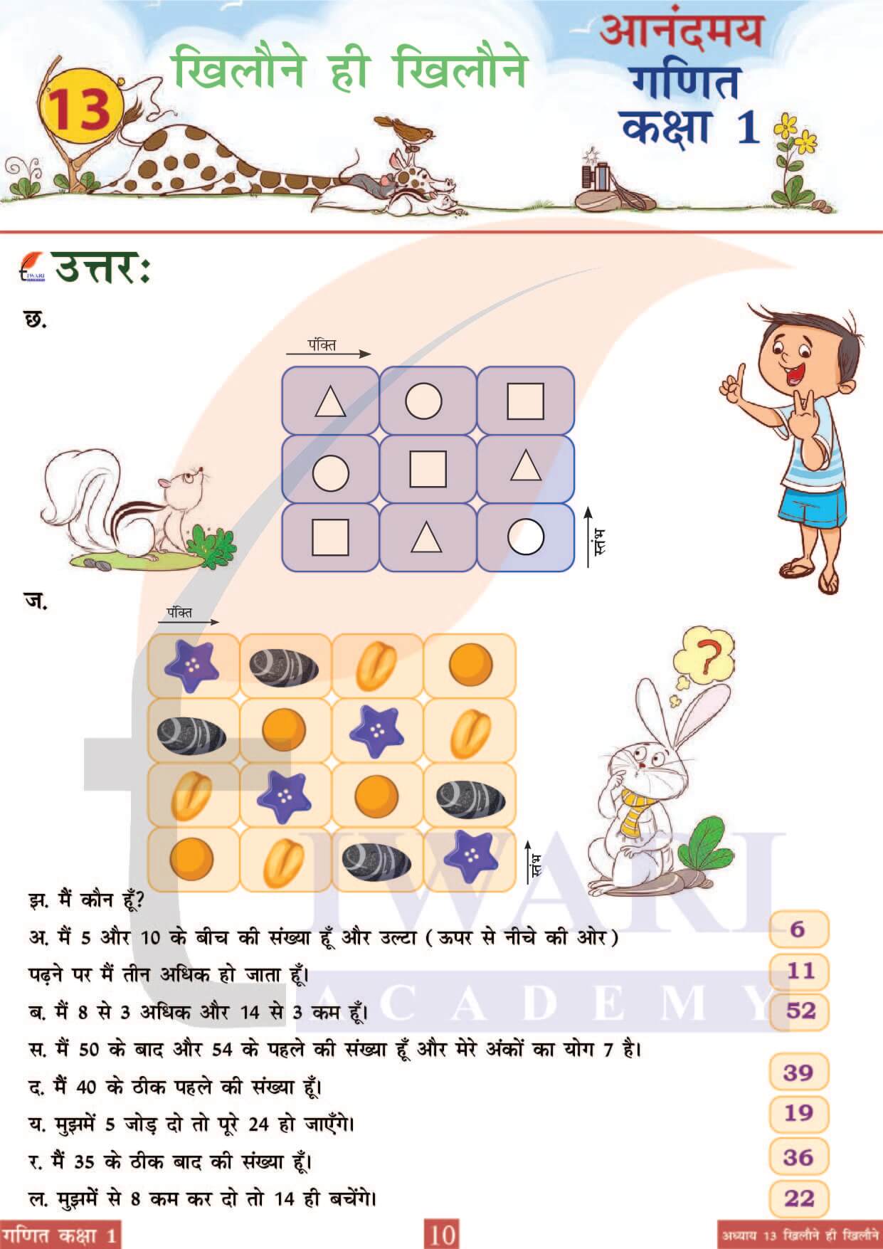 कक्षा 1 आनंदमय गणित पाठ 13 पेज 10