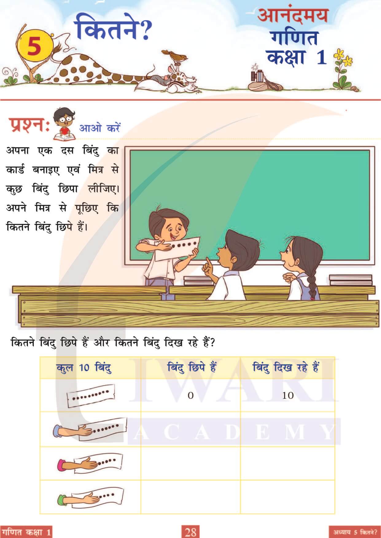 कक्षा 1 आनंदमय गणित पाठ 5 पेज 28