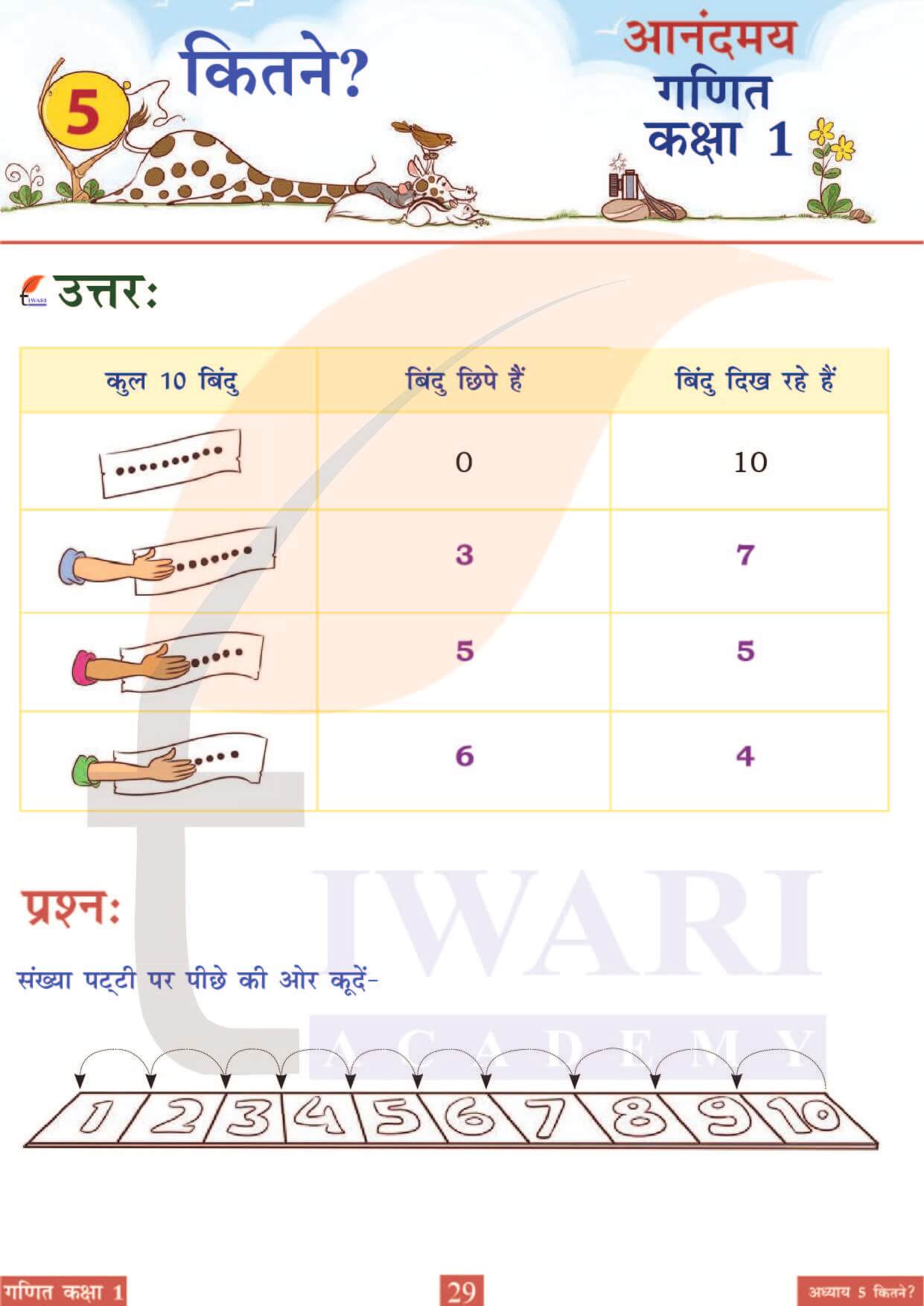 कक्षा 1 आनंदमय गणित पाठ 5 पेज 29