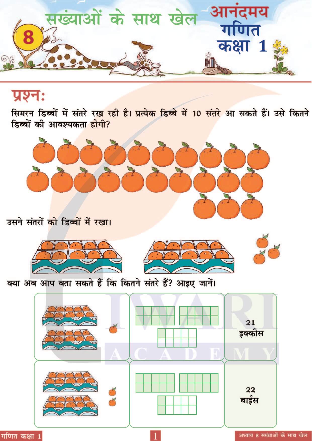 कक्षा 1 आनंदमय गणित पाठ 8 पेज 1