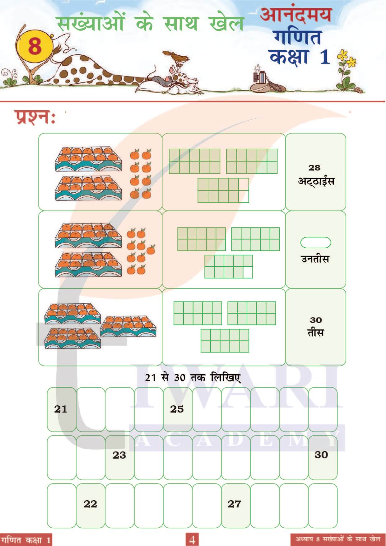 कक्षा 1 आनंदमय गणित पाठ 8 पेज 4