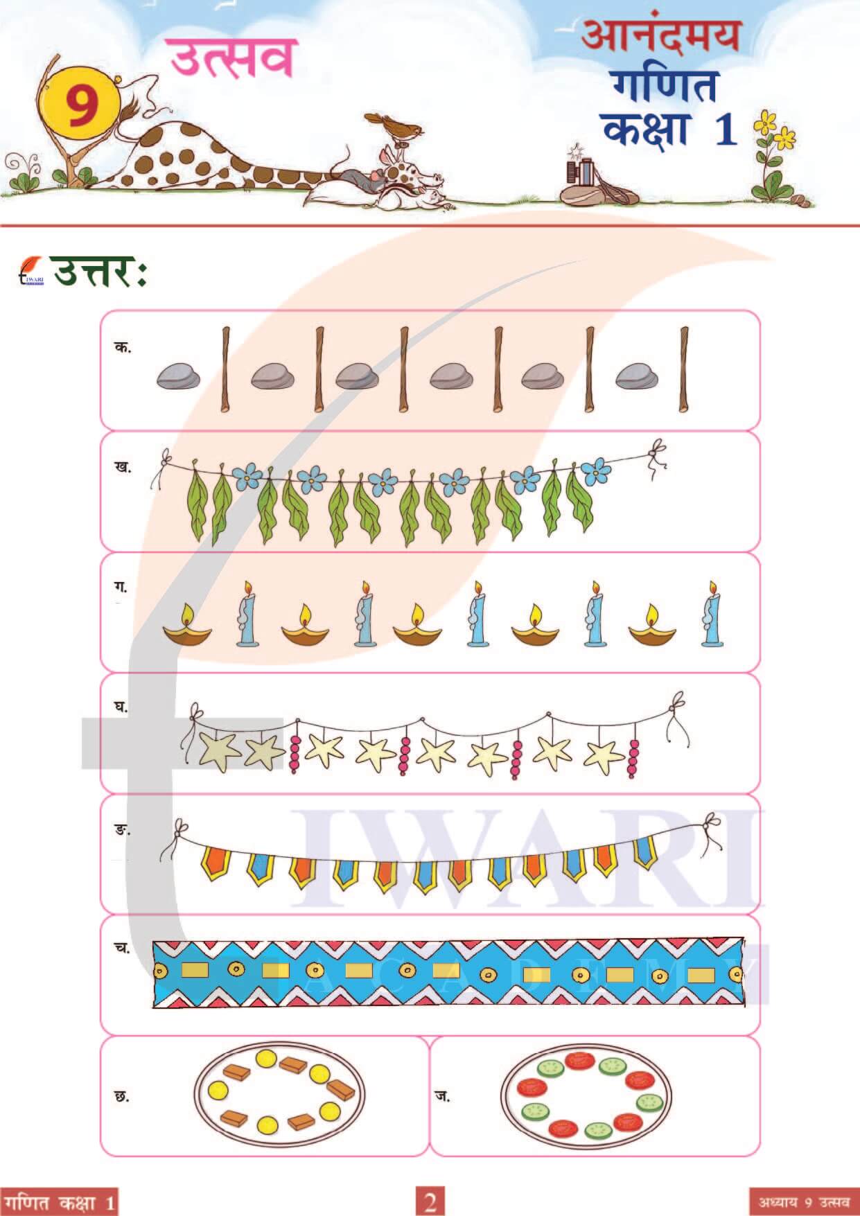 कक्षा 1 आनंदमय गणित पाठ 9 पेज 2