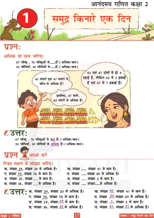कक्षा 2 आनंदमय गणित पाठ 1 के उत्तर पेज 17