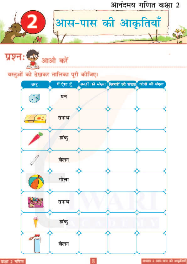 कक्षा 2 आनंदमय गणित पाठ 2 के उत्तर पेज 8