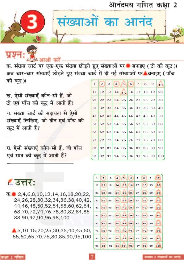 कक्षा 2 आनंदमय गणित पाठ 3 के उत्तर पेज 7