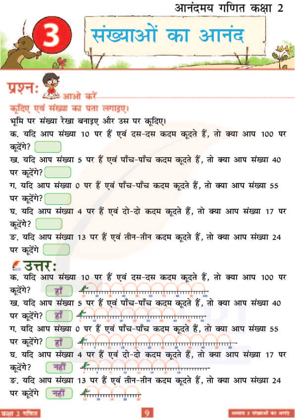 कक्षा 2 आनंदमय गणित पाठ 3 के उत्तर पेज 9