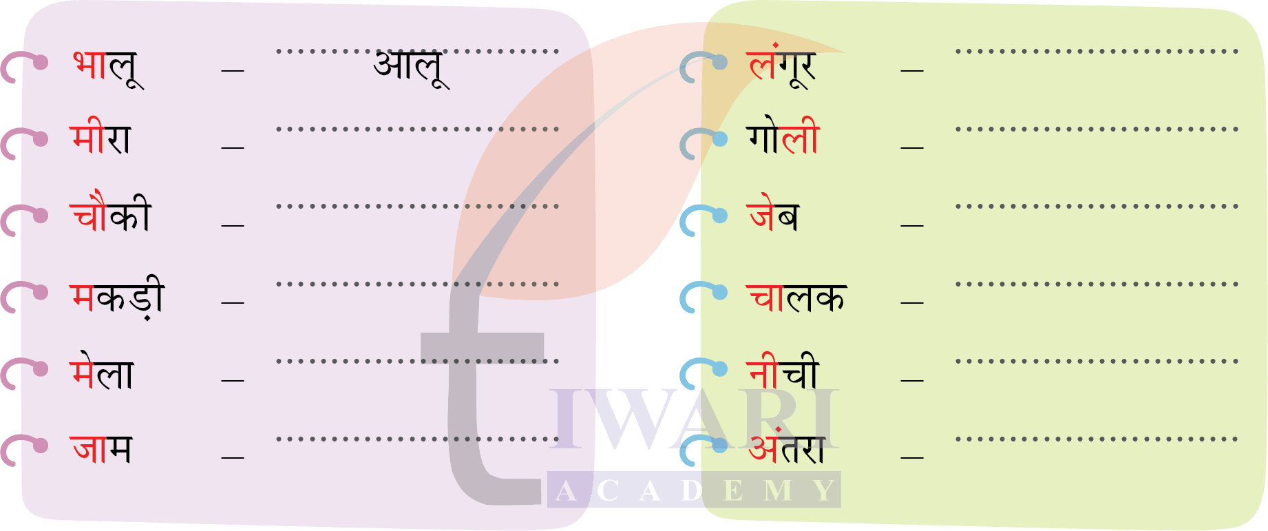 कक्षा 4 हिंदी वीणा अध्याय 4 पेज 45 - भाषा की बात - प्रश्न 4 का चित्र