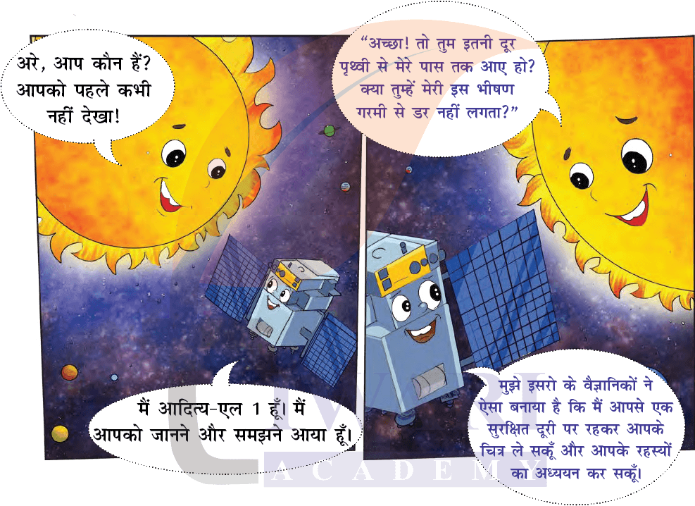 कक्षा 4 हिंदी वीणा अध्याय 13 पेज 168 - आदित्य-एल 1 और सूर्य की भेंट - के उत्तर का चित्र